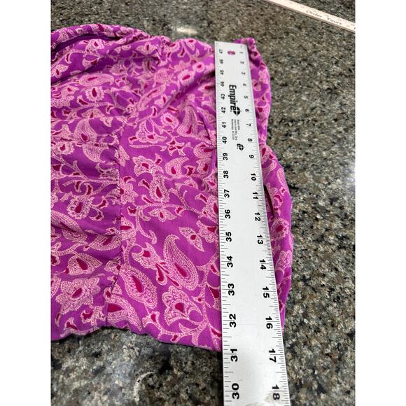 Knox Rose Jumpsuit Size L Purple Paisley Wide Leg Boho Strapless Bandeau Casual - Picture 5 of 7